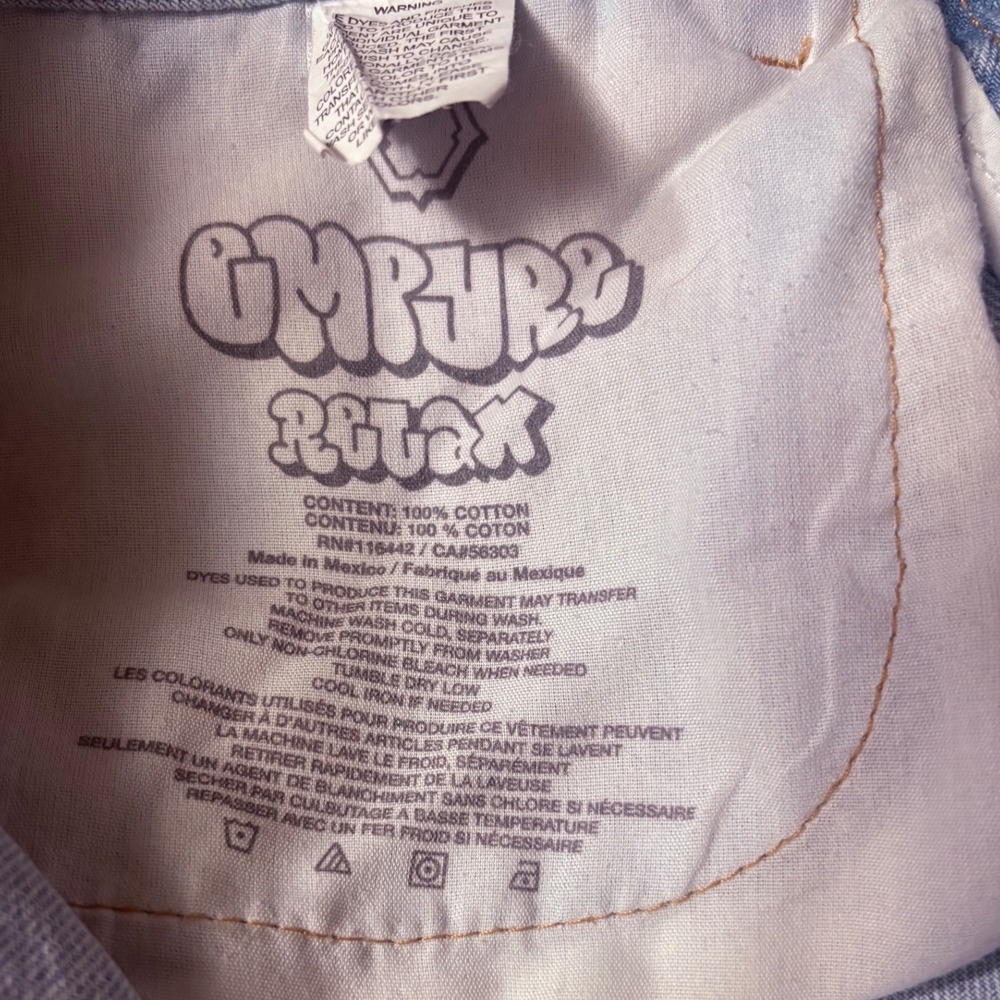 Empyre Relaxed Fit Jeans Size 32 light blue Wash Skater Streetwear Baggy Denim - Picture 5 of 16